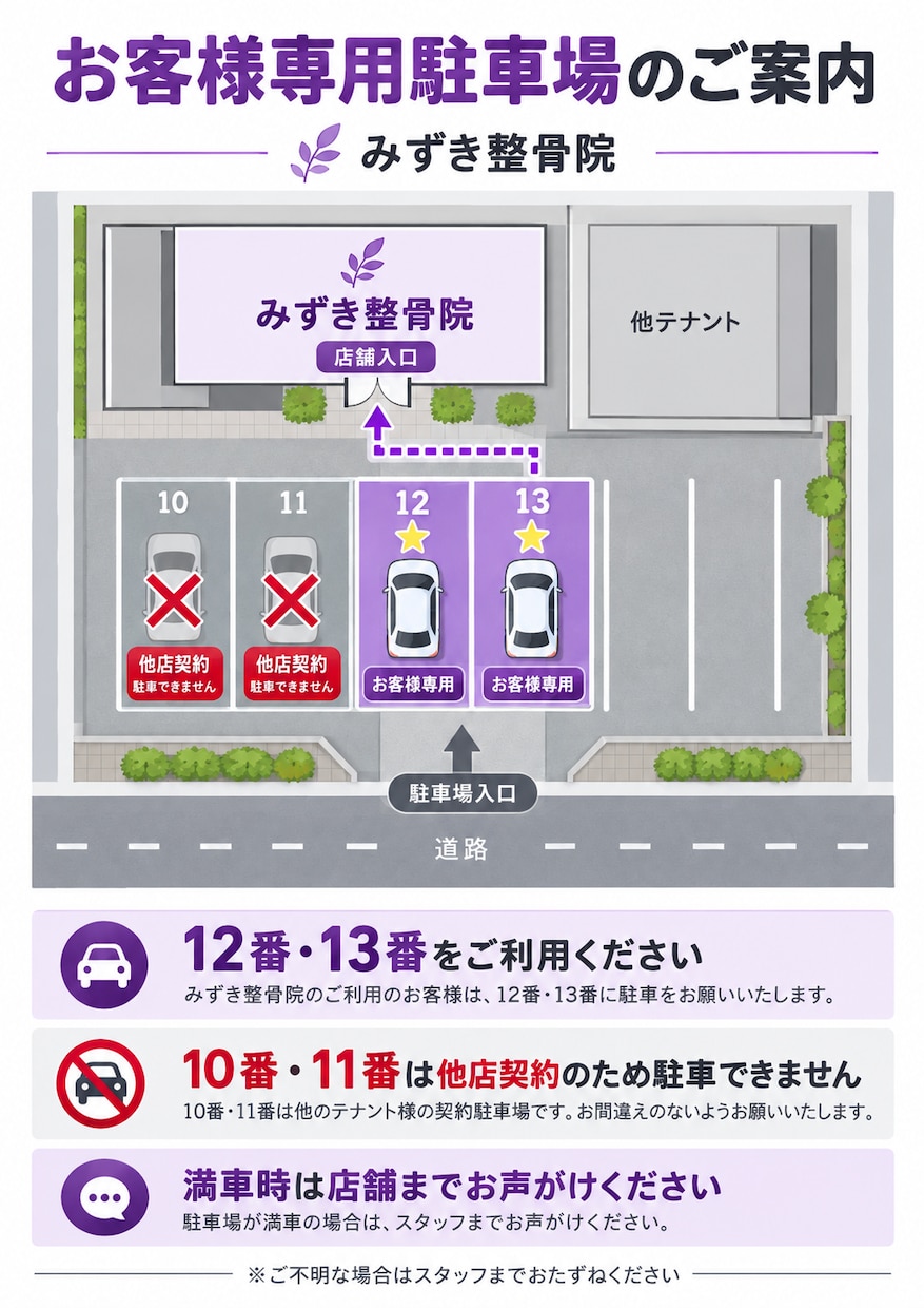 お客様用駐車場の案内図を作ります 駐車番号・入口・進入方向を見やすく作成！ イメージ2