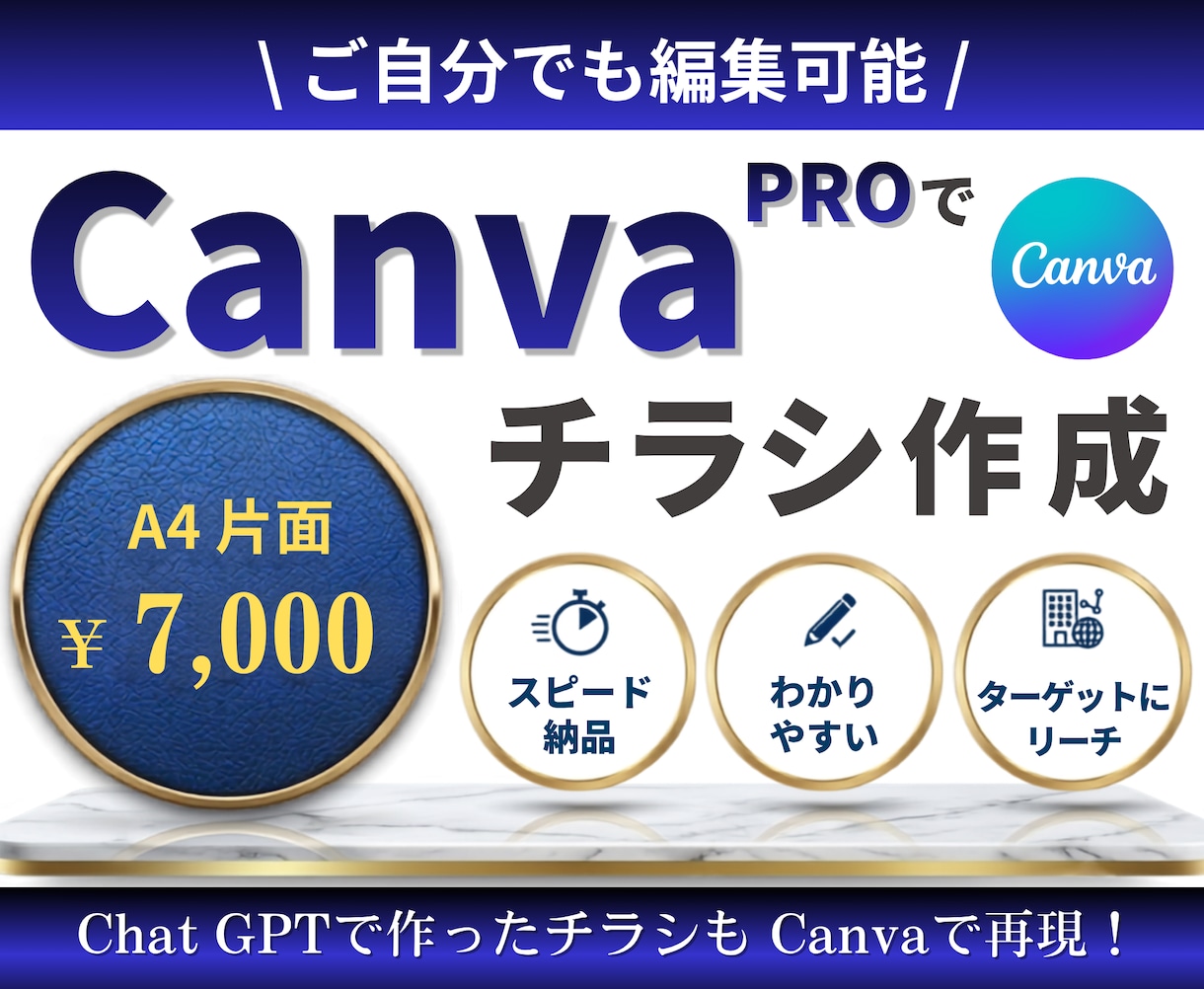 ご自分でも編集可能！Canvaでチラシ作成します Chat GPTで作成したチラシも、ブラッシュアップ可能！ イメージ1