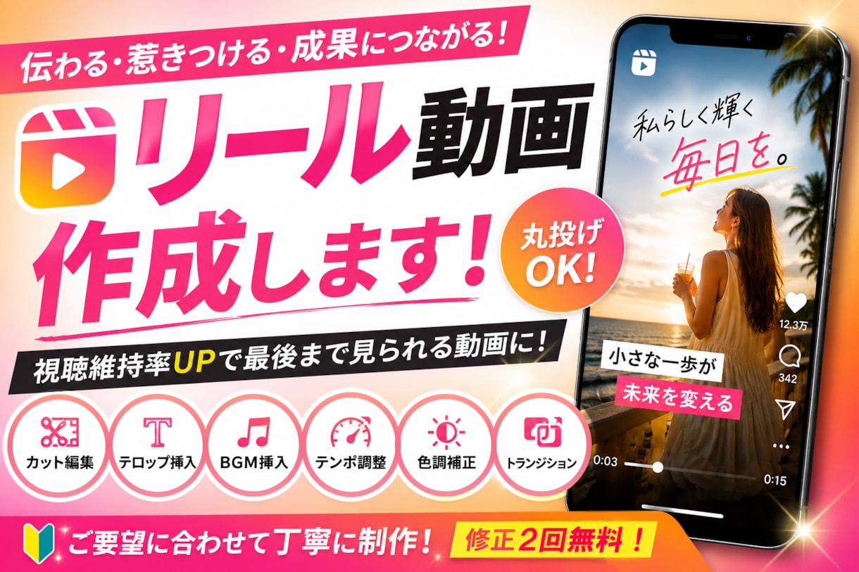 リール動画を作成します 稼働時間1日10時間　スピーディーな対応 イメージ1