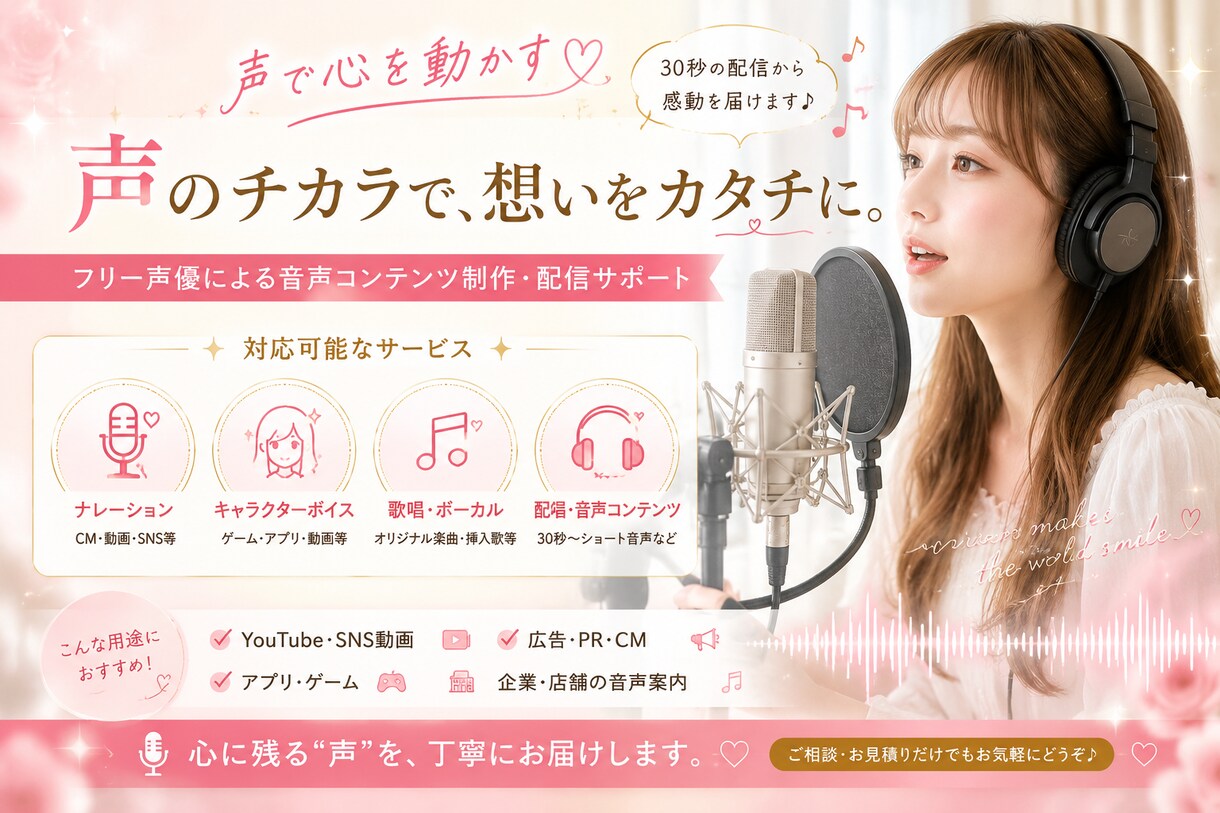 フリーで声優してます ショート音声コンテンツの企画・制作・配信 イメージ1