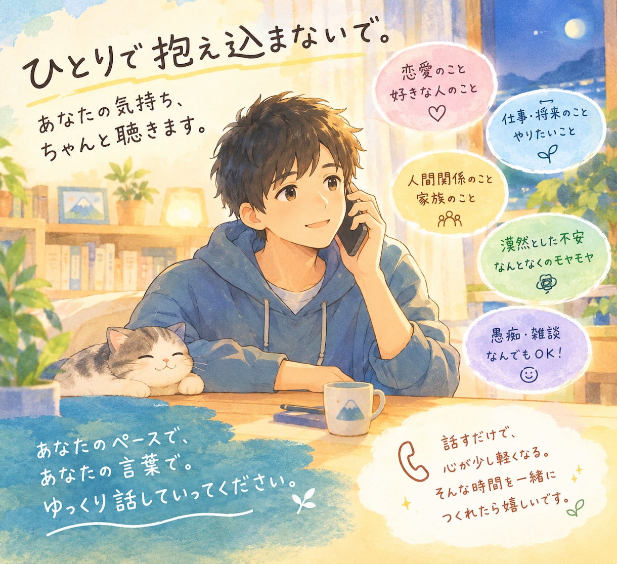 あなたのモヤモヤをポジティブに変えます 誰にも言えない本音、俺に話してみませんか？ イメージ1