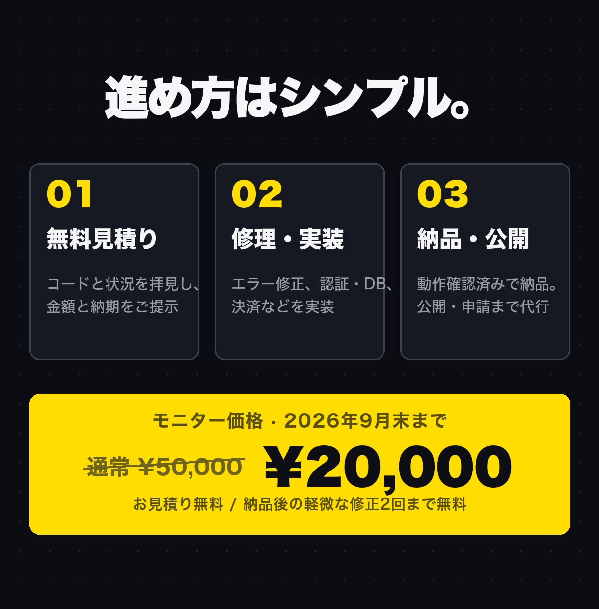 AIで作ったアプリ・ツールを直して公開します 動かないAI製アプリをエンジニアが公開まで仕上げます イメージ3