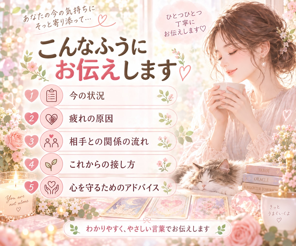 HSP繊細さんへ♡人間関係やお相手の本音を占います 職場・家族・苦手な人…疲れた心に寄り添います♡ イメージ8