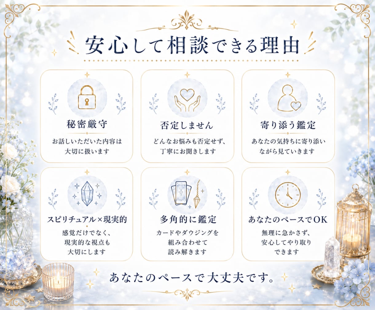悩みを整理しながら☘️30分チャットで占います ✨相談実績8000件超☪️時間内質問数の上限なし✨ イメージ8