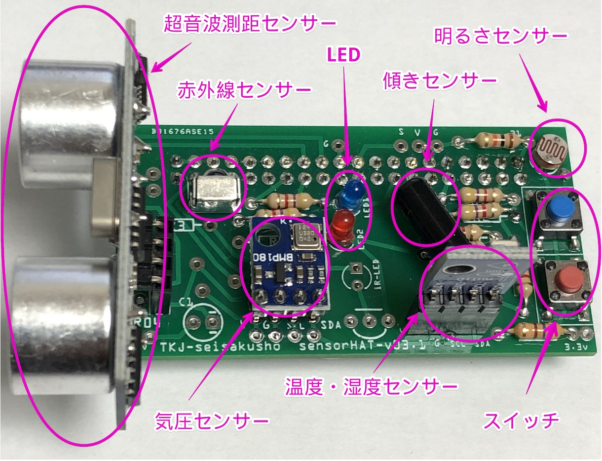 ラズパイ専用 sensorHAT3 を売ります 温度、湿度、気圧をラズパイで測定 イメージ2