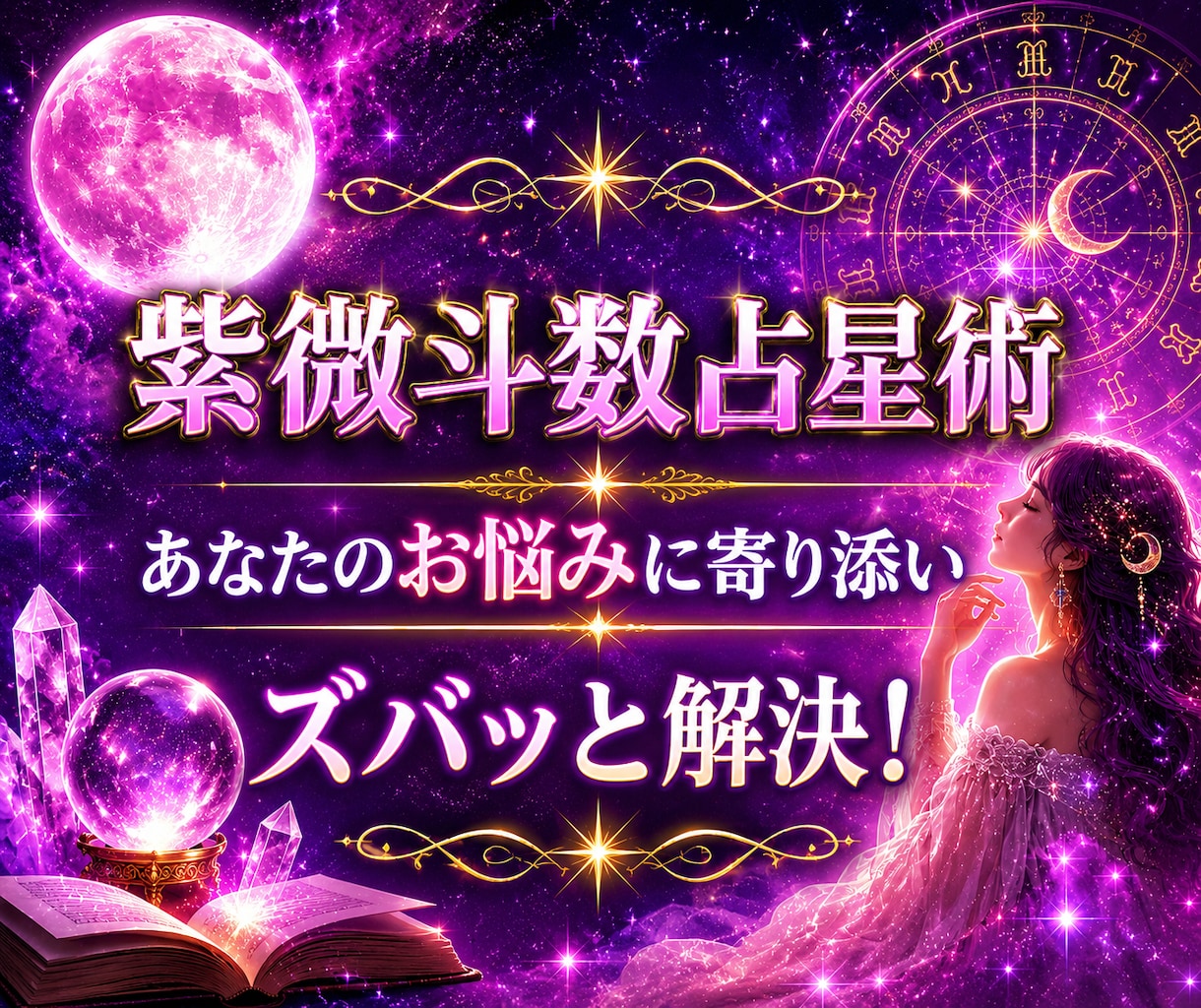 紫微斗数占星術でお悩みにお答えします ☆生まれ持つあなただけの命盤から読み解きアドバイスいたします イメージ1