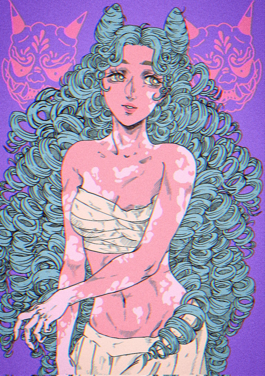 サブカル/ダーク/サイケデリックなイラスト描きます 退廃的な雰囲気をペン画風に表現します イメージ1