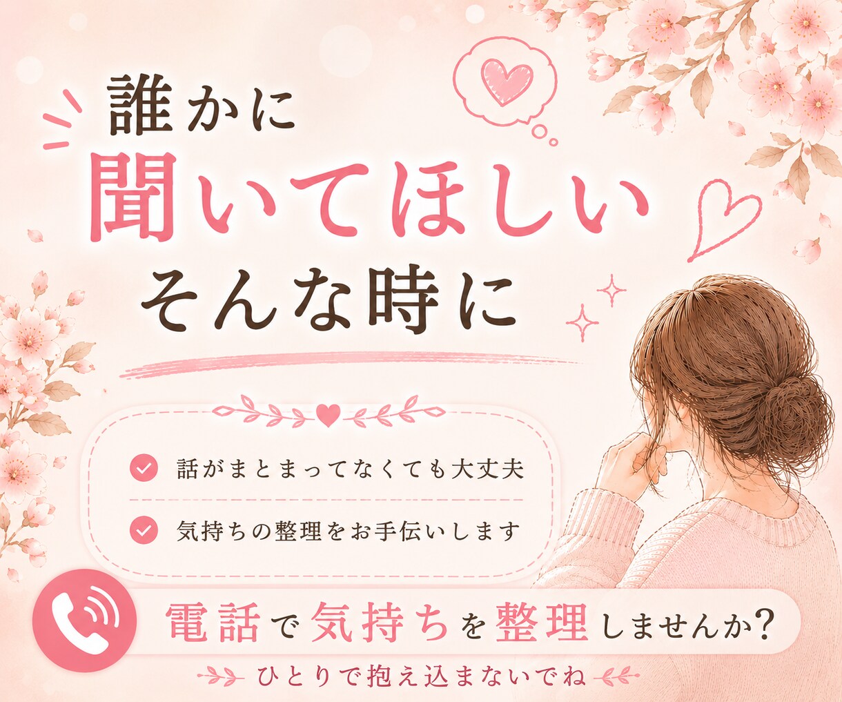 考えすぎて動けないあなたへ｜気持ちの整理手伝います 考えすぎて動けない時は、まず話してみませんか？ イメージ9