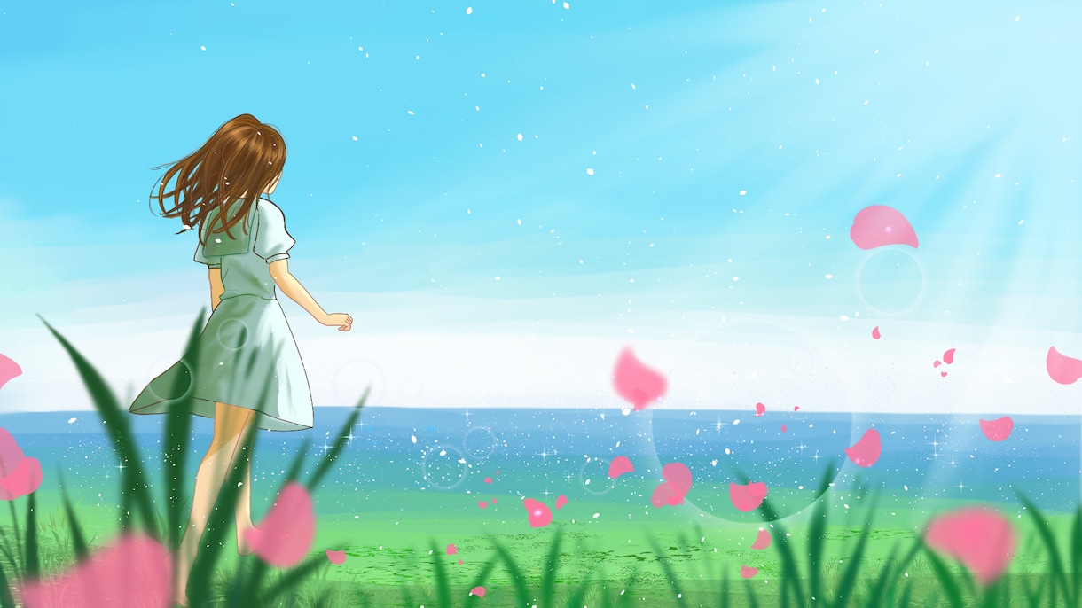 青が際立つ爽やかなイラストを描きます 歌みたやボカロ楽曲向けにイラストを制作します！ イメージ3