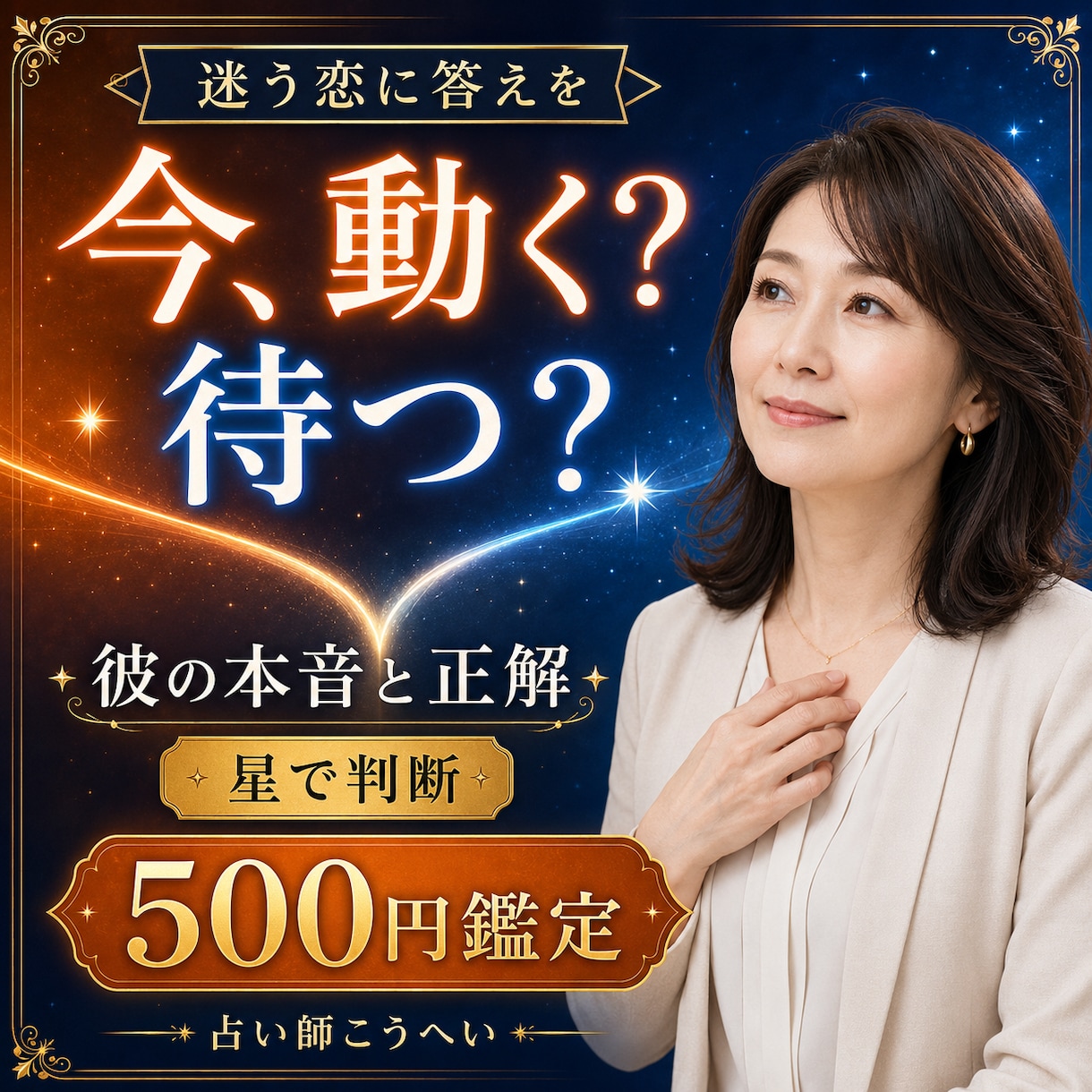 今、動く？待つ？彼の本音と正解を出します 迷う恋に答えを。動くか待つか星で判断 イメージ1