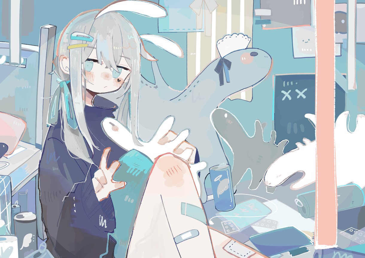 ゆるめの1枚絵(ループアニメ可)お描きします キャラよりも雰囲気重視の方におすすめです。 イメージ3
