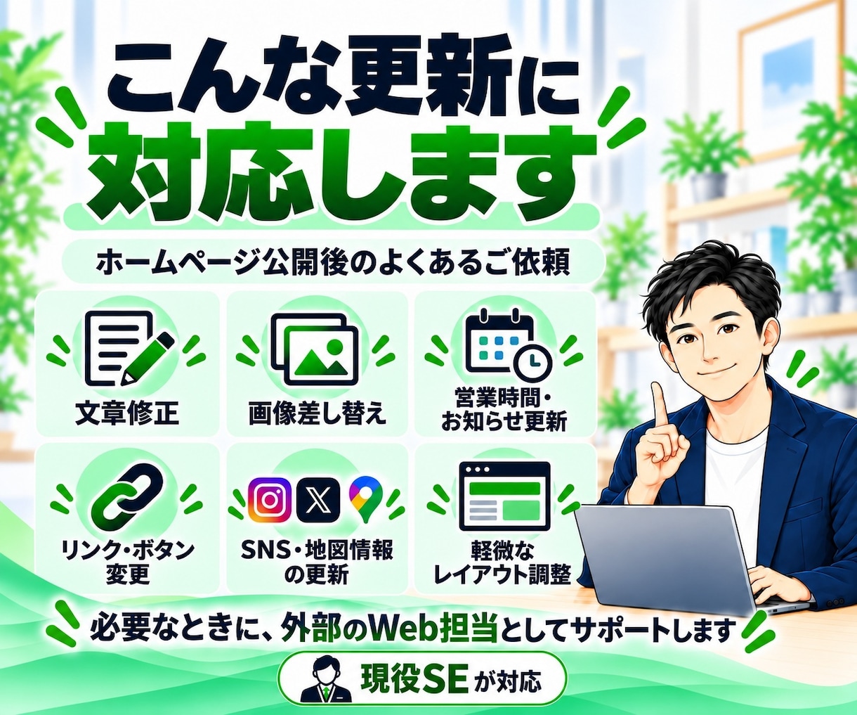 ホームページの更新・保守を月額で対応します 面倒な修正や管理をまとめてお任せいただけます イメージ2