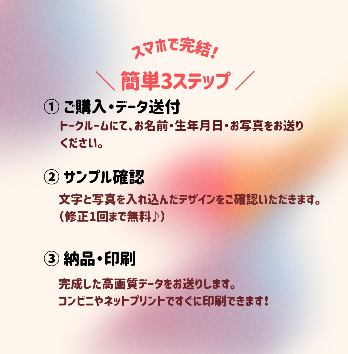 誕生日の写真入りバースデーポスターを制作します 何歳でもOK♪スマホ写真で簡単におしゃれなデータ納品 イメージ2