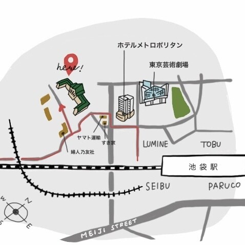 手描きの街の散策マップ、周辺マップを描きます 店舗やホテルの周辺マップを手描きテイストで作成します。 イメージ2