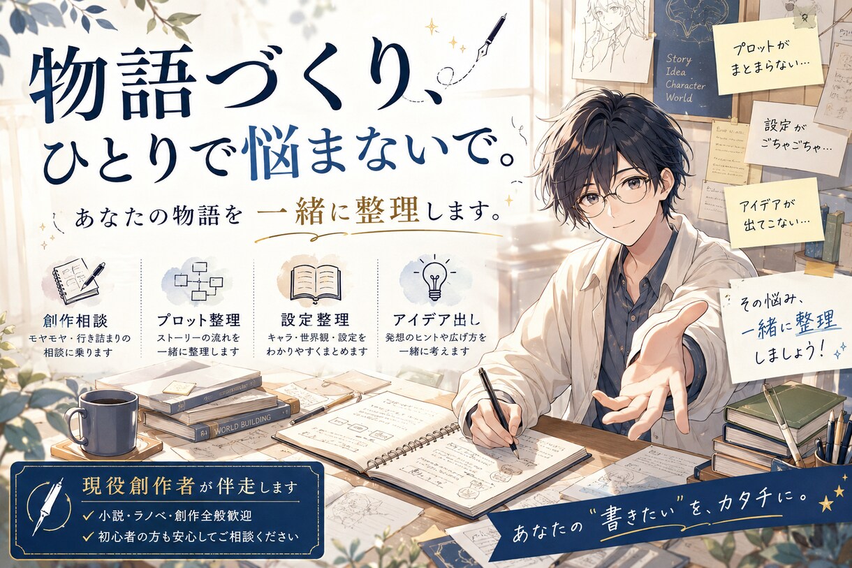創作のアイデア整理・構成相談に伴走します ｜作品の行き詰まりを一緒に解決！ イメージ3