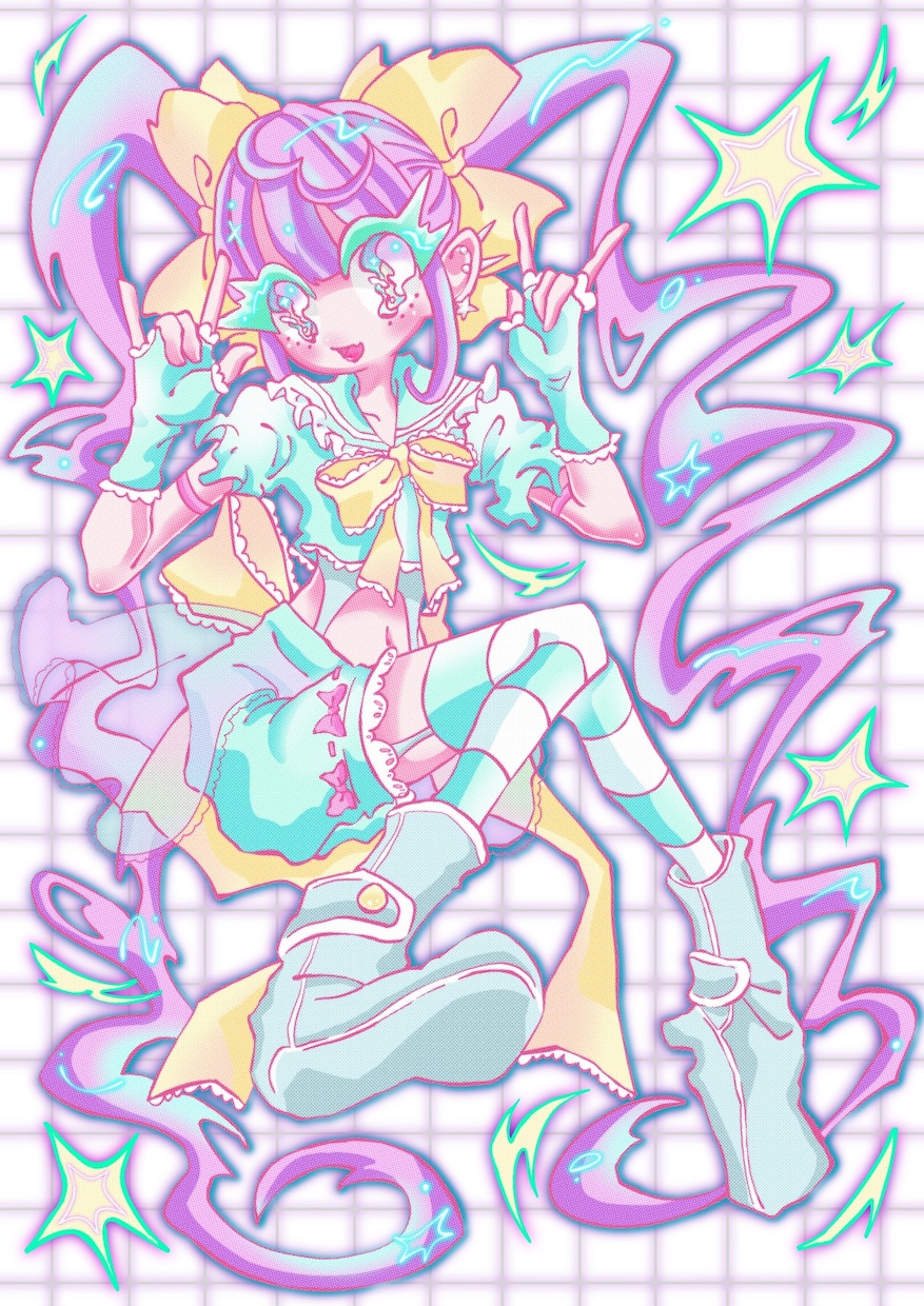 個性的なポップで可愛いイラストを描きます アイドル,コンカフェ,Vtuber,キャラデザ等 イメージ3
