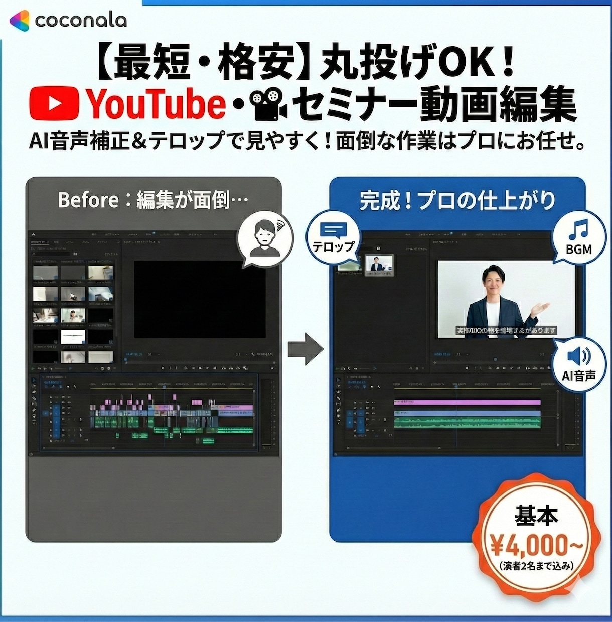 素材動画10分まで！シンプル動画編集致します 「とにかく早く、安く動画を仕上げたい！」シンプルな動画編集！ イメージ2