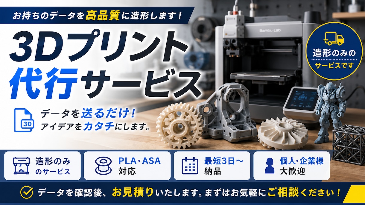 あったらいいな！を3Dプリンターでカタチにします 話題のMeshy AIもお手のもの！ イメージ1