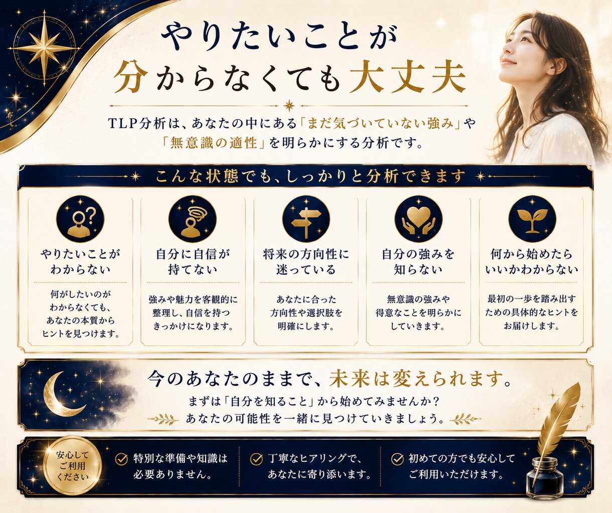 適職や人生の方向性に悩む方へ鑑定書を作成します 生年月日×採用経験を活かした独自手法で強みや適性を整理します イメージ9