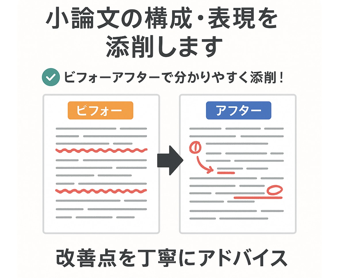 小論文の構成・表現を添削します 「伝わる構成と表現力をサポート」 イメージ1