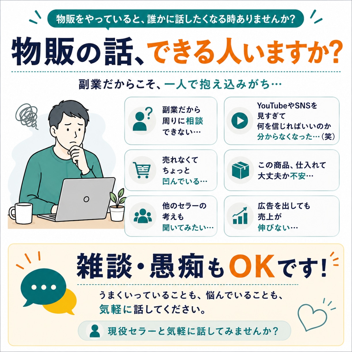 中国輸入・Amazon販売の悩みを一緒に整理します 現役Amazonセラーと気軽に壁打ち！初心者歓迎です イメージ4
