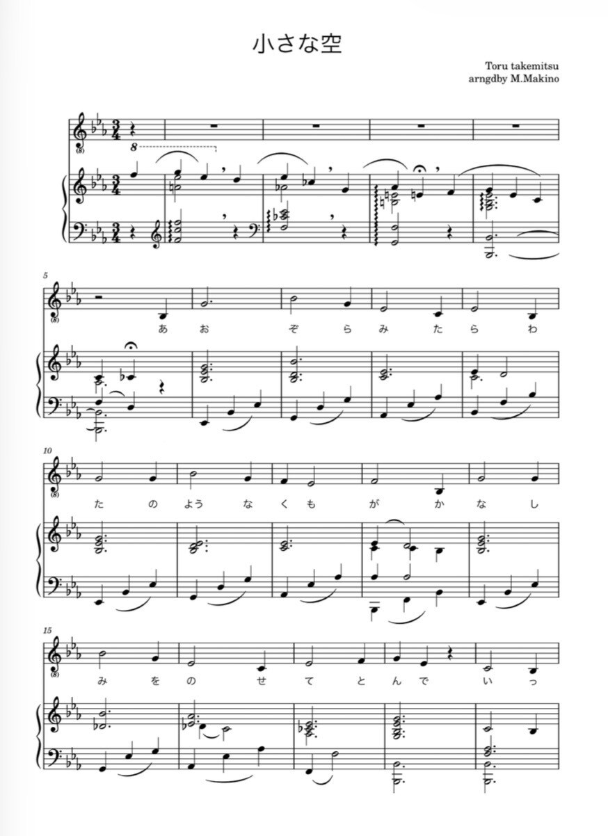 ピアノ譜の作成、編曲、移調等々楽譜作ります ピアノ譜を中心とした編曲、移調楽譜作成等々お任せください。 イメージ3