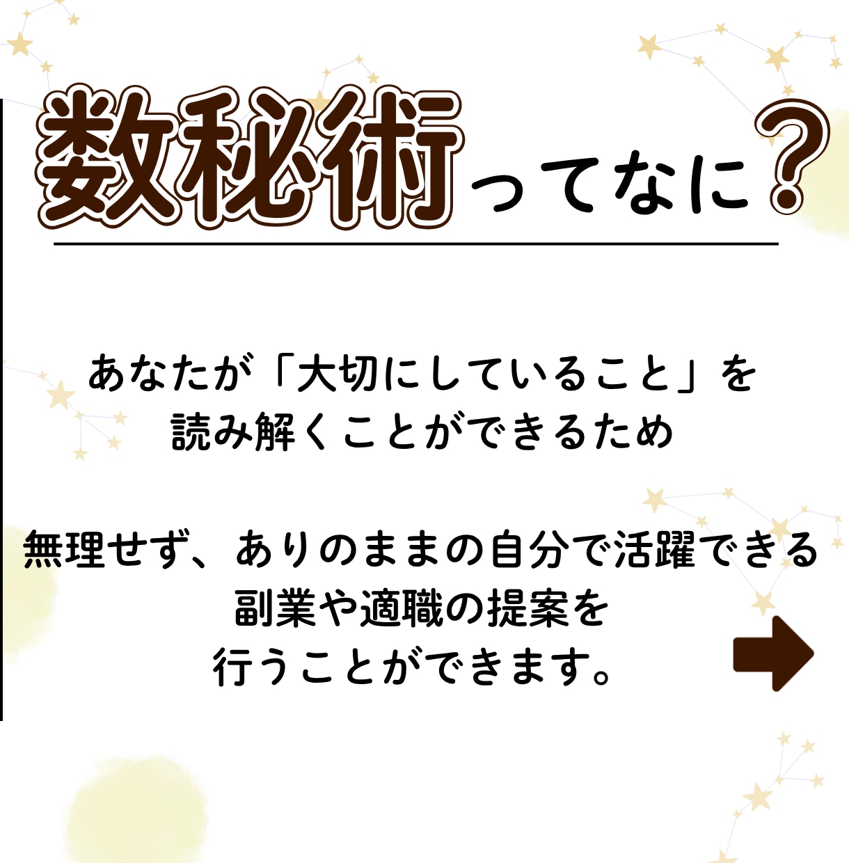 数秘術であなたに合う副業＆働き方を占います 等身大の自分で輝きたいと願うあなたを数秘術で導きます イメージ4
