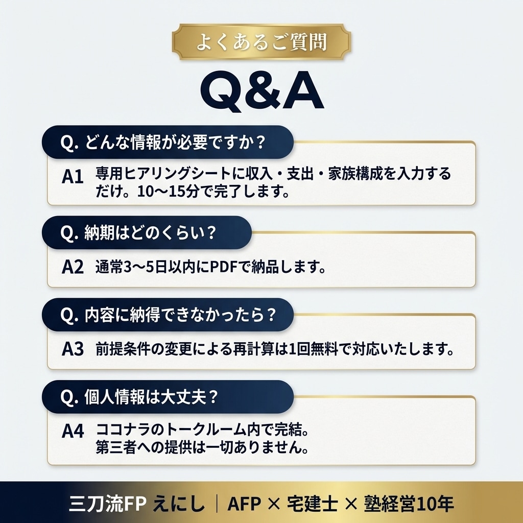 何歳でいくら必要かプロのFPが全て見える化します AFP×宅建士×塾経営10年の三刀流FPがオーダーメイド イメージ7