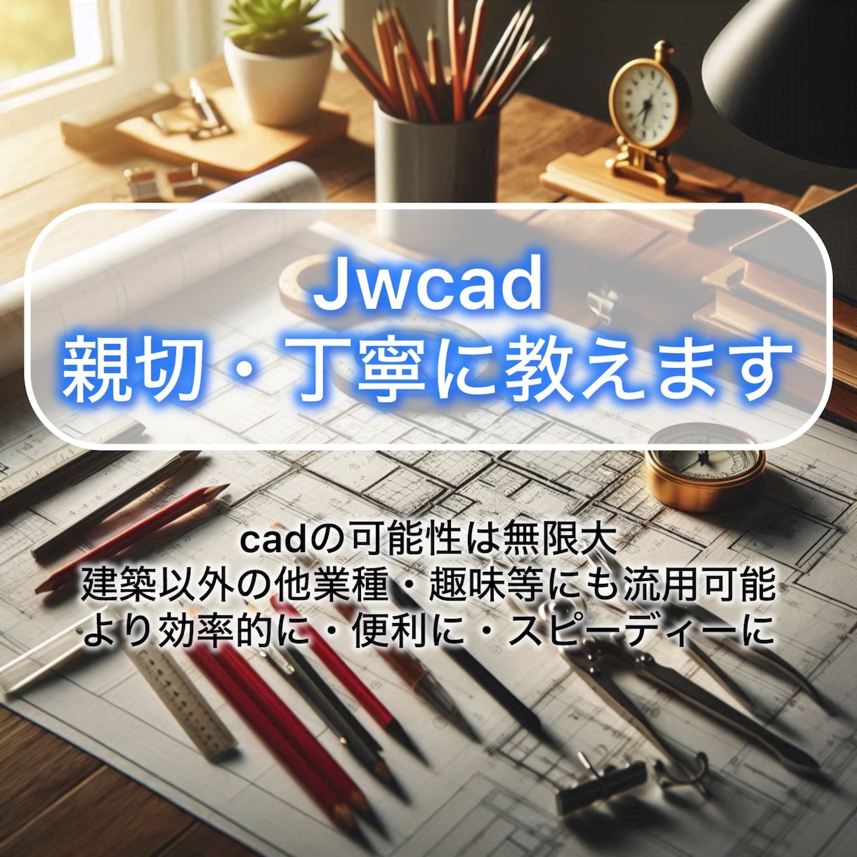 未経験者様向け。Jwcadの使い方教えます CADでイメージや望みを形に CADが持つ可能性を伝えたい イメージ1