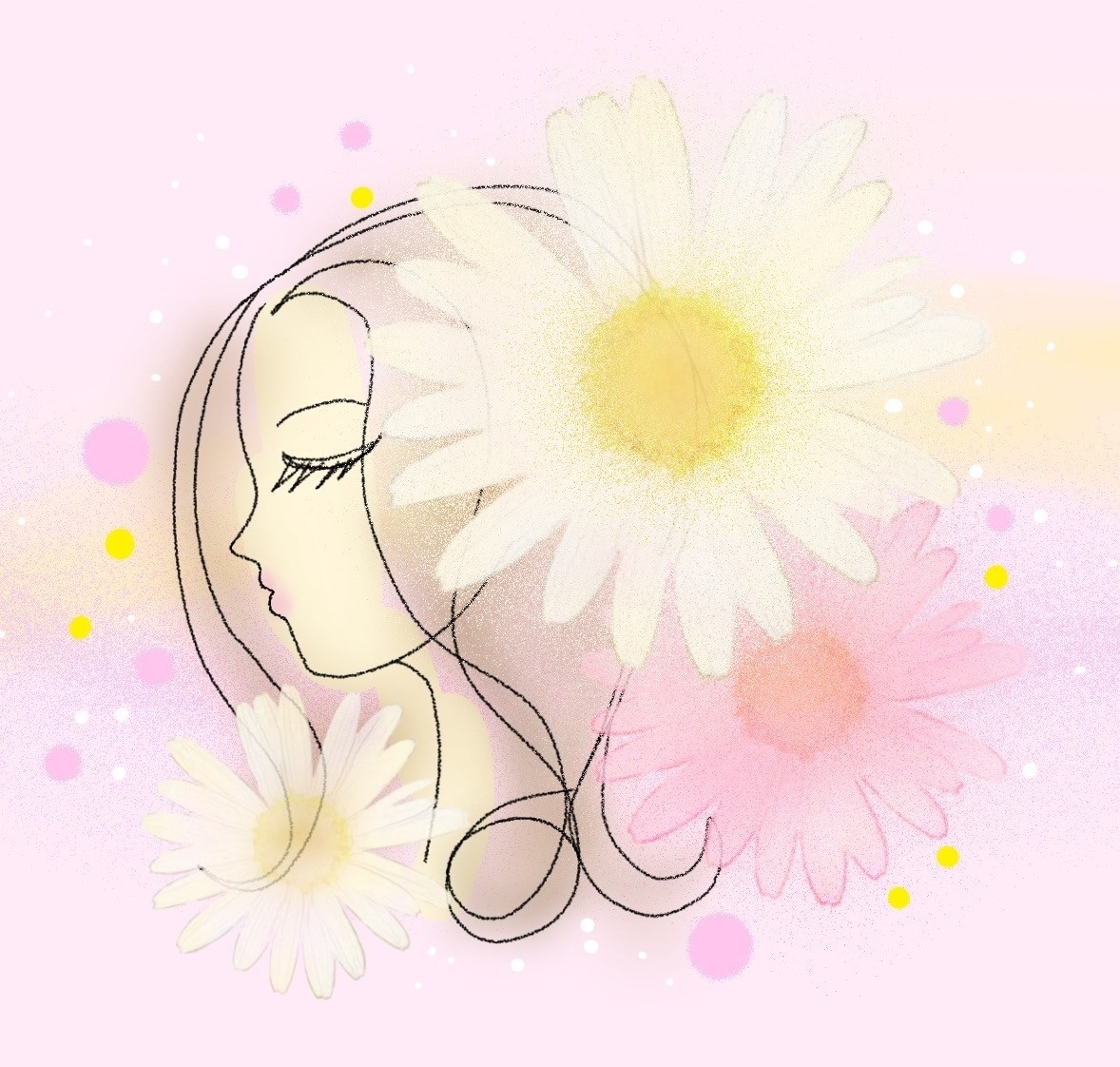 SNSアイコン用の優しい雰囲気のイラスト描きます お好きな花や植物を組み合わせた絵で自分らしさをアピール♡ イメージ1