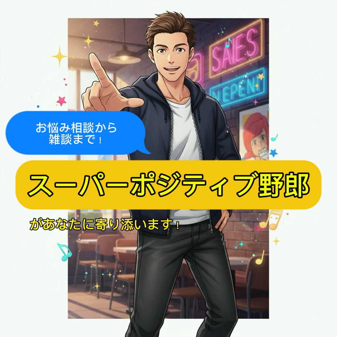 スーパーポジティブハーフ野郎がお話し相手になります スーパーポジティブな私が悩みの解決をお手伝いします！！ イメージ1