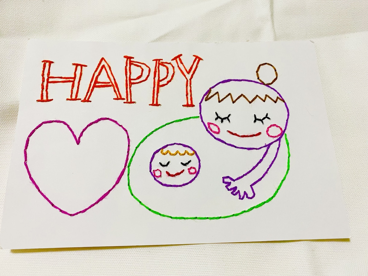 刺繍葉書作ります 自分用、プレゼント用にお好きなイラスト、文字など刺繍します。 イメージ4