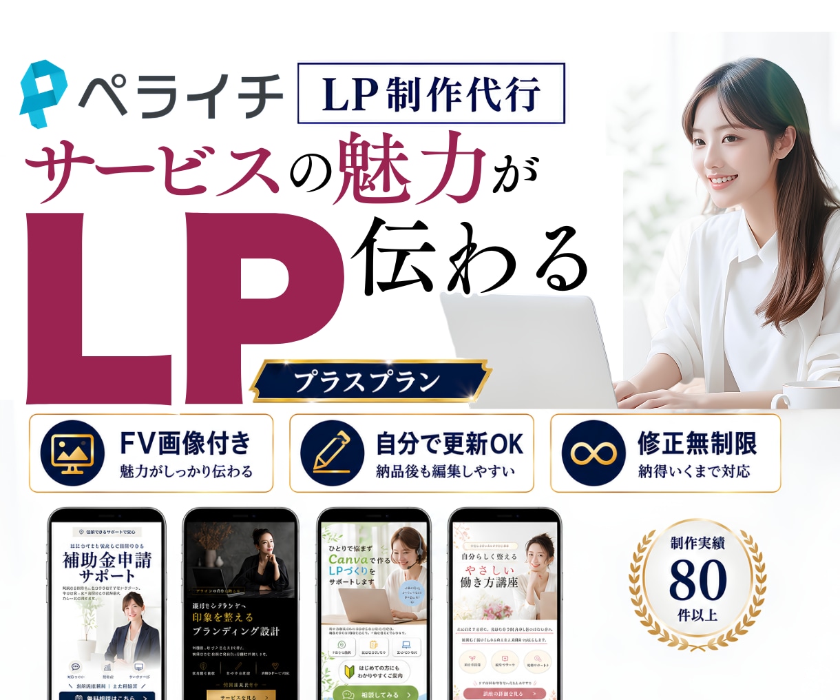 サービスの魅力が伝わるペライチLPを制作します 原稿がまとまってなくてもOK｜構成・文章・デザインをサポート イメージ1