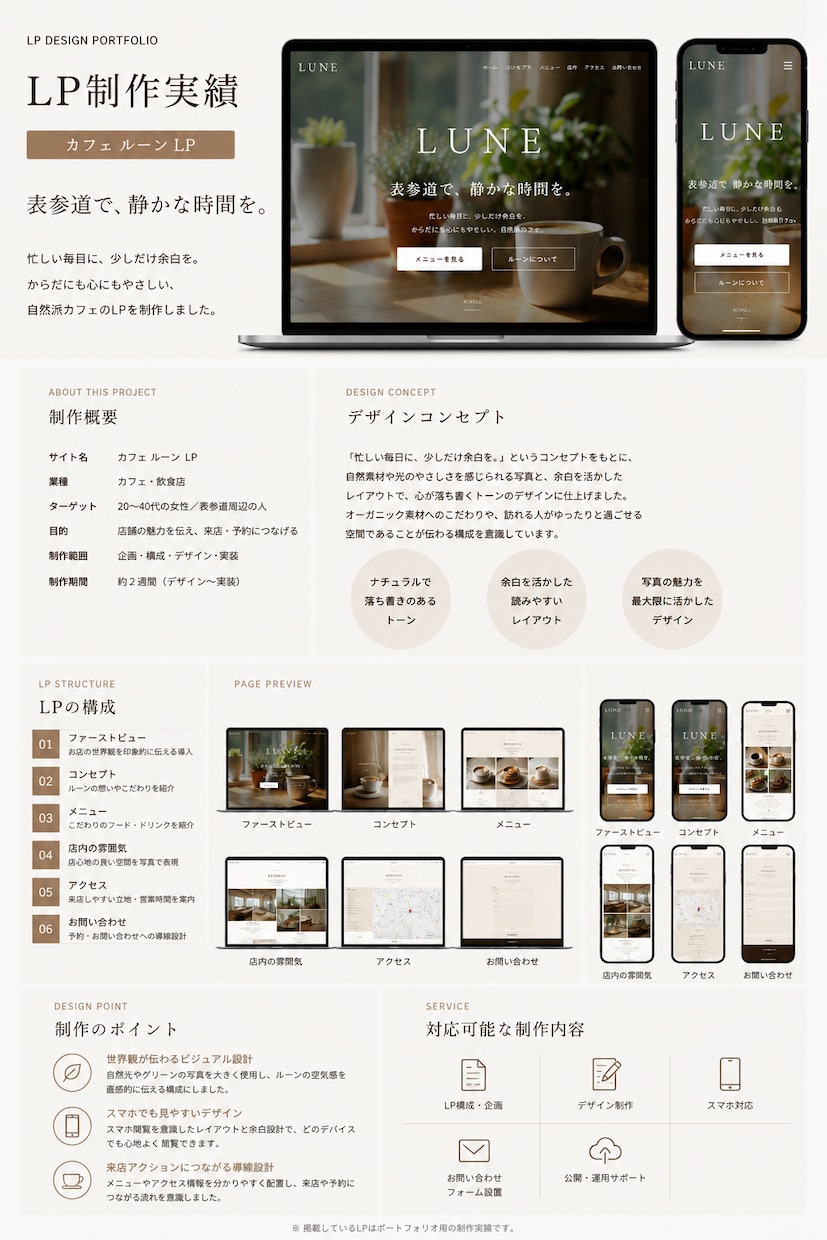 魅力を最大限に伝えるLPを制作します 「何を書けばいいか分からない」からでも大丈夫。 イメージ2