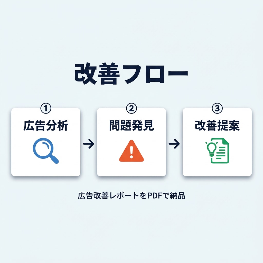 WEB広告の成果をプロが診断。改善案を提案します 広告がうまくいかない原因を マーケティング視点で分析します。 イメージ2