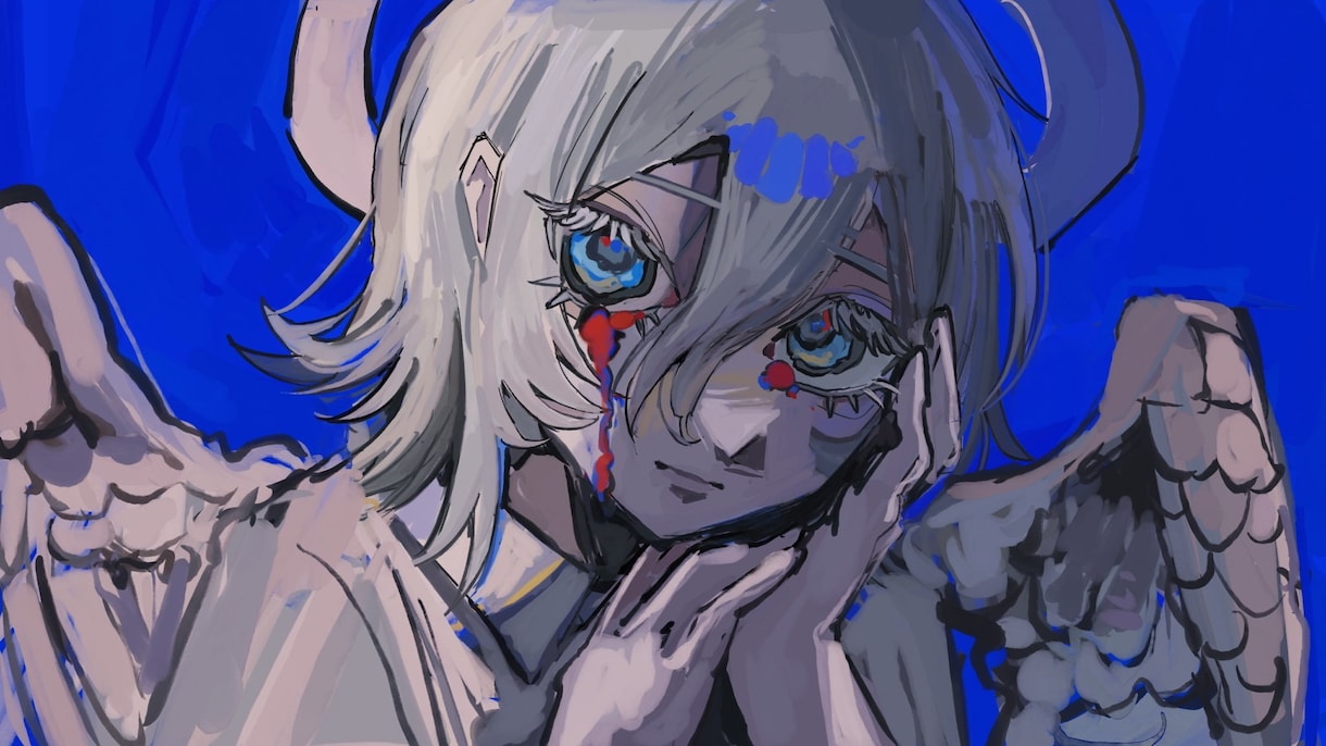 ダークでビビットなMVサムネイルお描きします ダークなサムネイル作成 ボカロ 歌ってみた、MVなど イメージ1