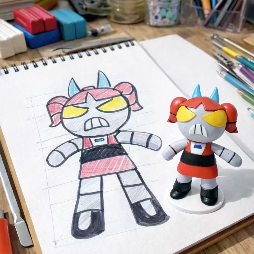 子どもの絵を立体化｜オーダーメイドフィギュア作ます 誕生日・成長記念・卒園卒業祝いに。完全手作りの一点物です イメージ7