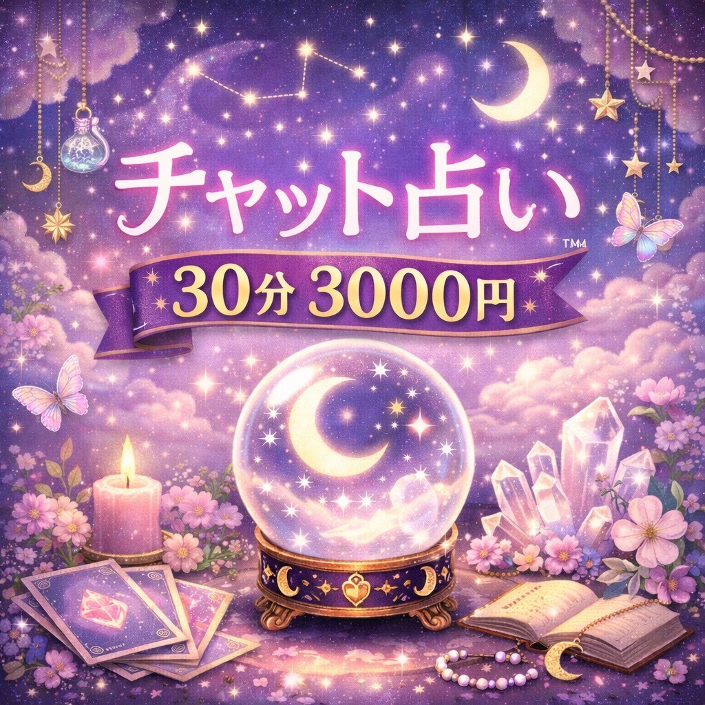 チャット占い☆30分 3000円で占います 四柱推命とルノルマンカードでしっかり読み解きます イメージ1