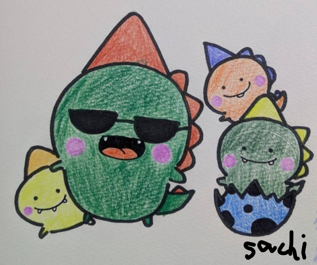 絵本のようなかわいいイラスト描きます かわいい癒し系のイラストになっております。恐竜メインです イメージ1