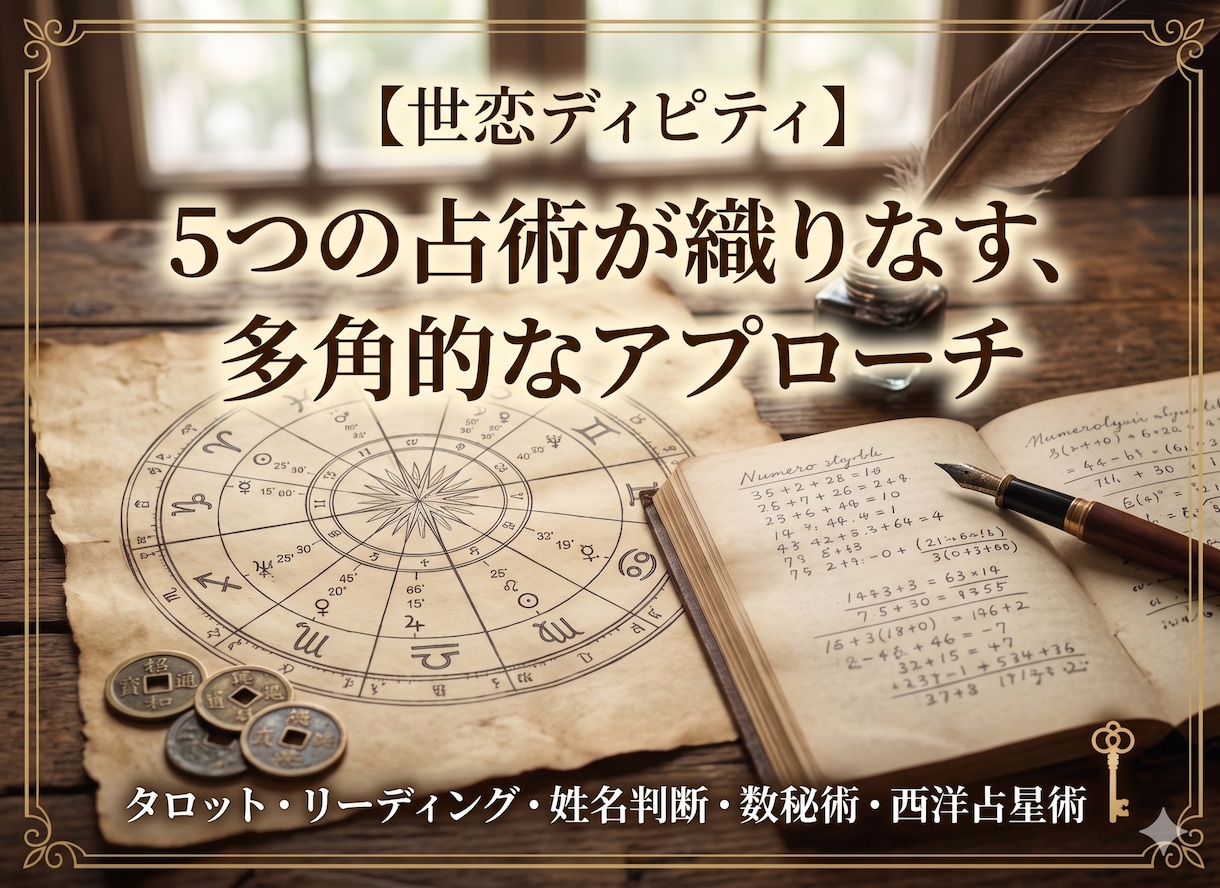 タロット×星座×数秘×姓名判断で恋愛鑑定しますます 四つの叡智で、あなたの恋愛の真実を読み解きます イメージ2