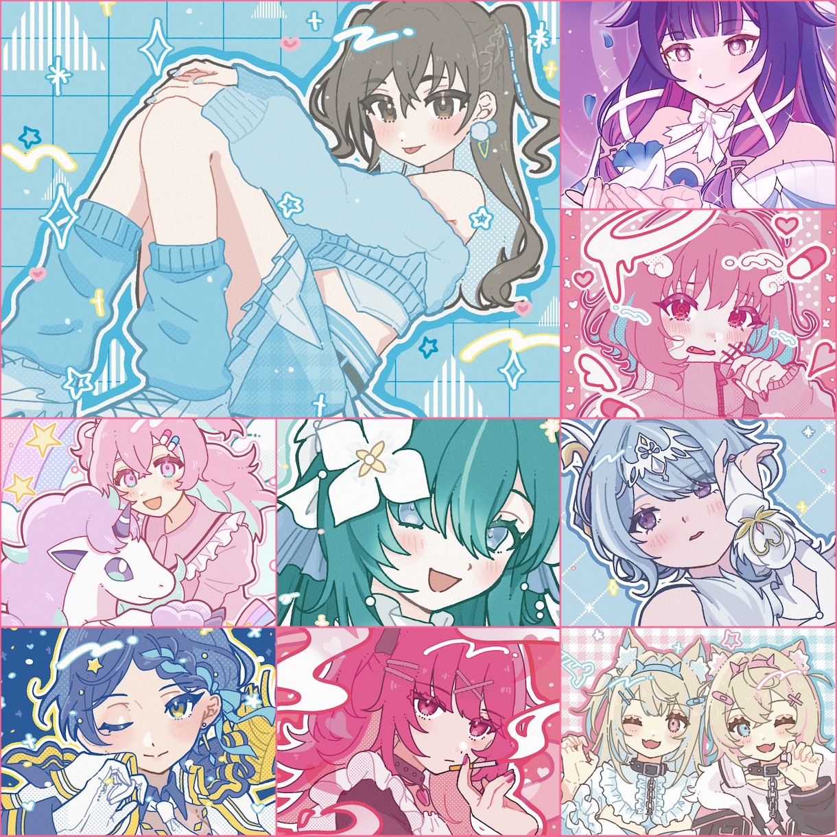 商用無料！汎用性の高い可愛い1枚絵を描きます パステルポップ、かわいい女の子、中性的な男の子が得意です❣️ イメージ1