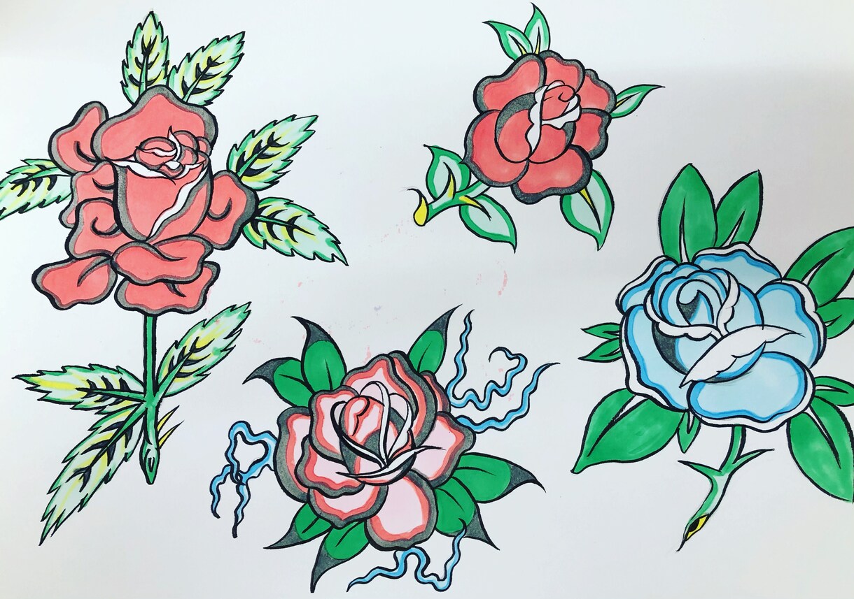 コピー用紙に手描きで描いた絵をそのまま提供致します 得意なジャンルは「和」など、tattooのデザインです。 イメージ10
