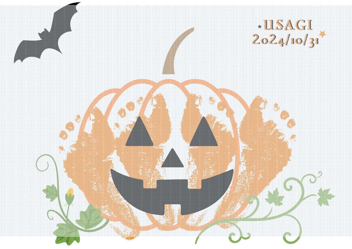 ハロウィンの足型台紙お送りします 今だけのかわいい足型を思い出にしませんか イメージ2