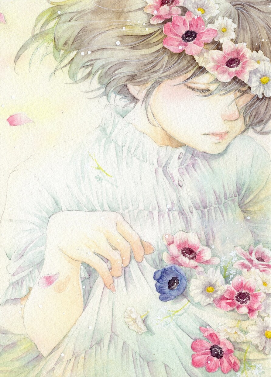 アナログで人物イラストを水彩で描きます 手描きのぬくもり、そのまま届けます。 イメージ3