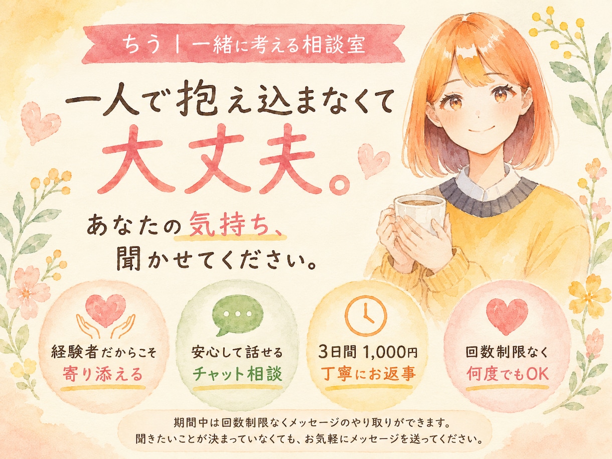 チャットで親子に合った不登校の向き合い方を考えます 子どもの気持ちを知り、親子の次の一歩が見えてきます イメージ1