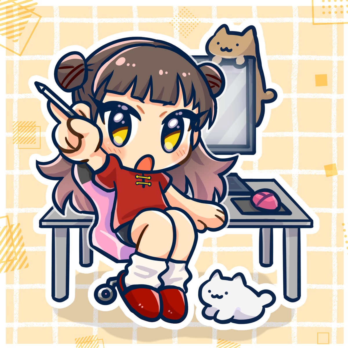ポップなSDイラスト（ミニキャラ）制作します かわいいデフォルメです！表情差分や背景などもOK！ イメージ3