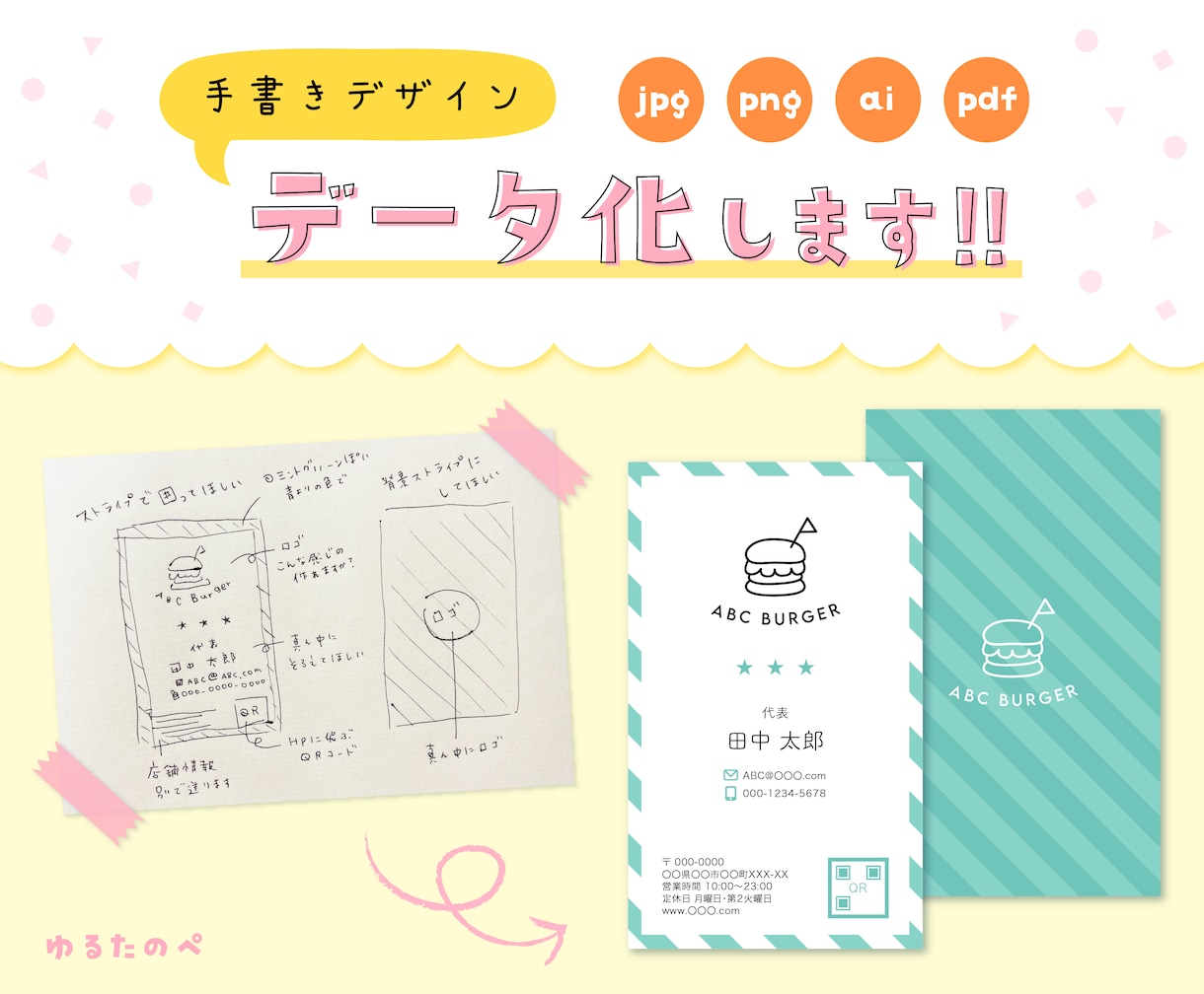 手描きデザインをデータ化します ラフ案があるものを形にするのが得意です♩ イメージ2