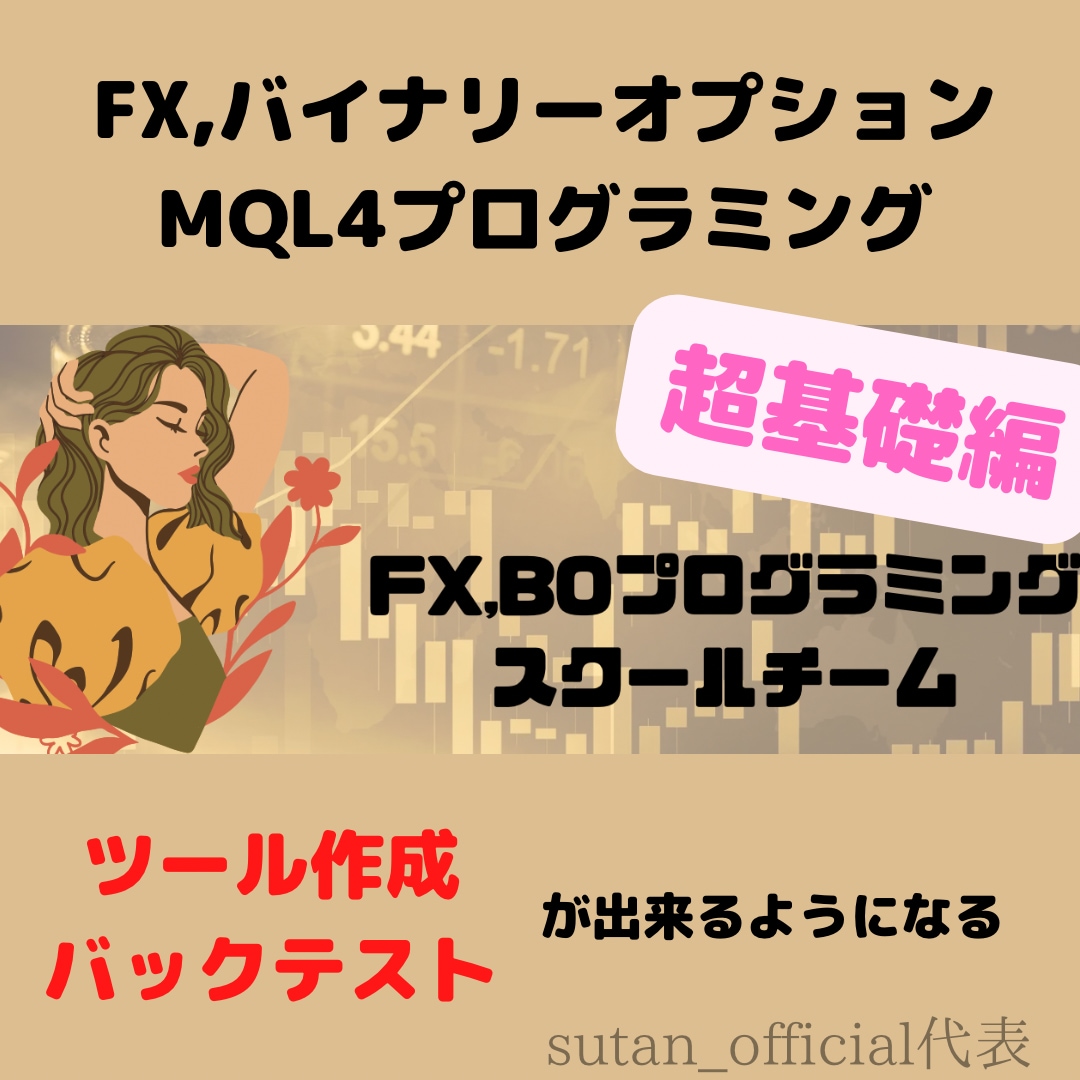 FX,BOプログラミングツール作成教えます MQL言語プログラミング！超基礎編 イメージ1