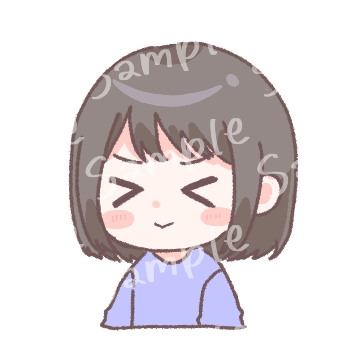 差分あり完成品アイコン向けイラスト販売します シンプルなほんわか女の子イラスト イメージ5