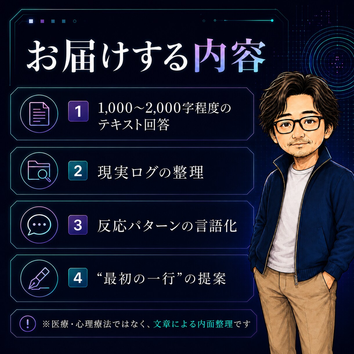 悩みを現実デバッグログ化します 元SEが感情と思考のクセを文章で整理します イメージ3